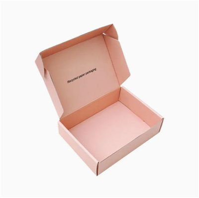 Tilpasset logo miljøvennlig rosa pappemballasje papir fly korrugerte gave fraktbokser post mailer box